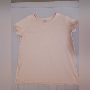 Hanna Andersson Girls 12 150 Light Pink Solid Short Sleeve Tee Shirt EUC